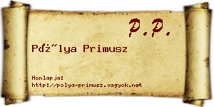 Pólya Primusz névjegykártya